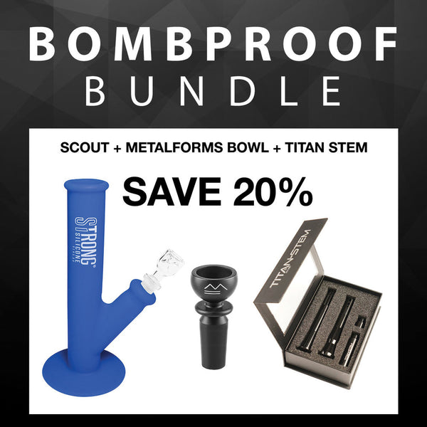 Scout Bombproof Bundle - Unbreakable & compact silicon bong with titan downstem & glass bowl