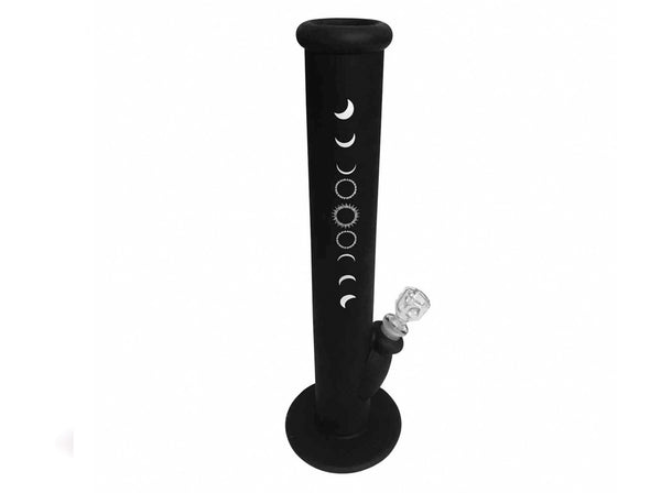 Eclipse Adventurer™ - Unbreakable silicone bong in black with white lunar phase moons