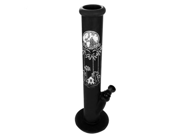 Palm Adventurer - Unbreakable silicone bong in matte black with tropical design